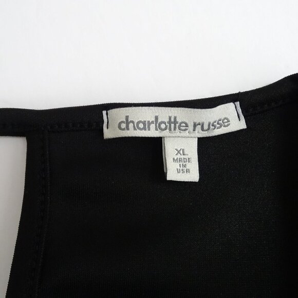 Charlotte Russe Black White Stripe Pleated Dress Women Size XL with Keyhole Back - Picture 5 of 9